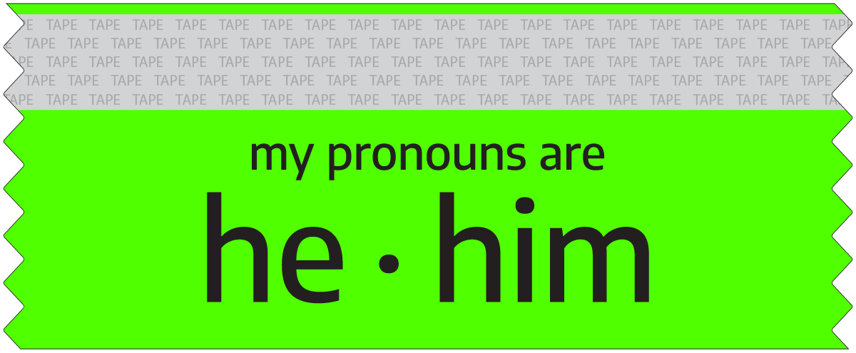 "he • him" Pronoun Ribbons