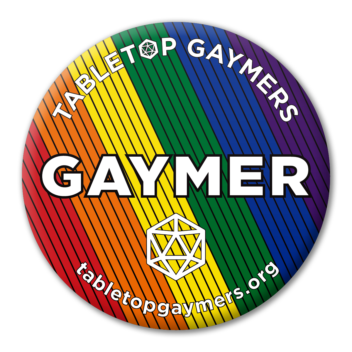 Gaymer Button - Pinstriped