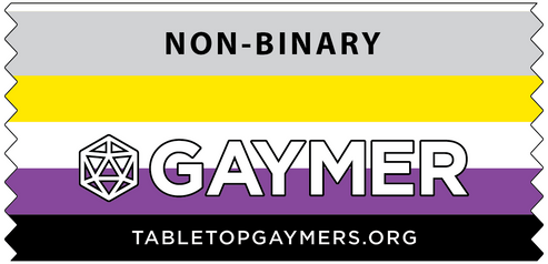 Non-Binary Pride Flag Badge Ribbon – Tabletop Gaymers