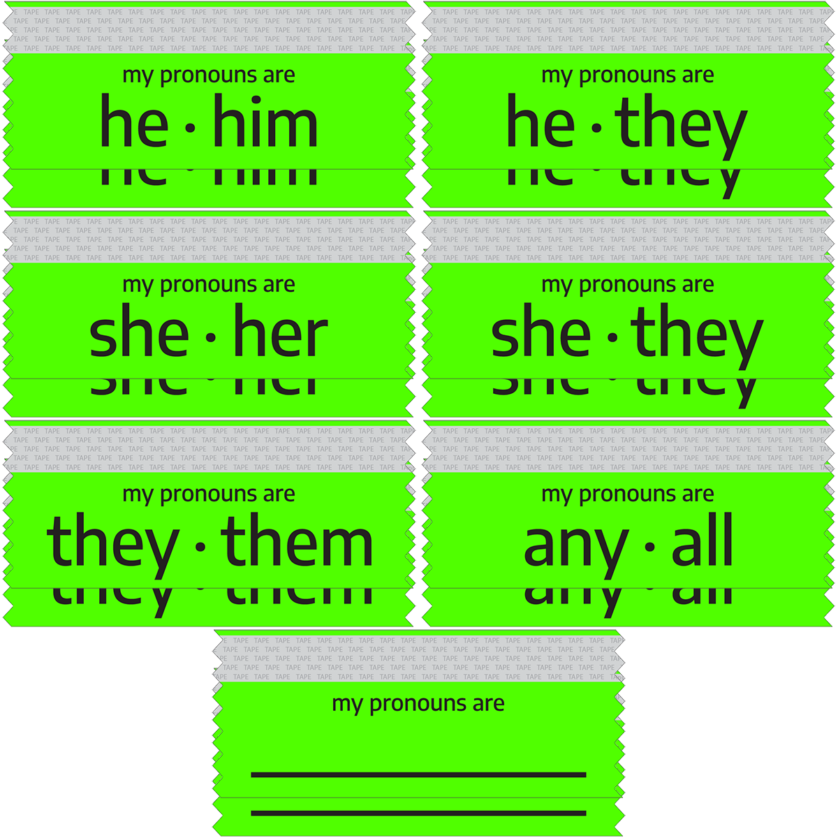 "they • them" Pronoun Ribbons